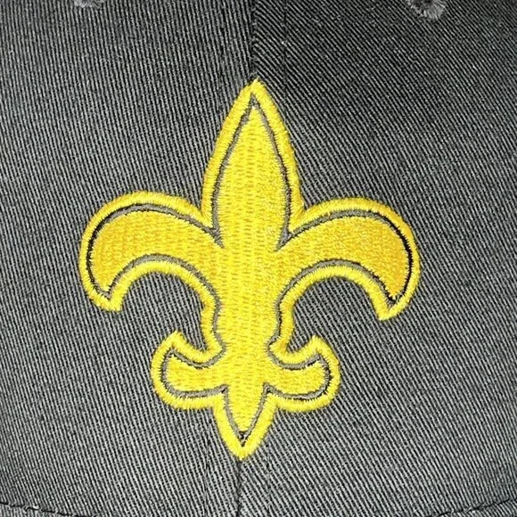 New Orleans Saints Fleur De Lis Football  Ball Cap Hat Adjustable Hook N Loop - Picture 6 of 9